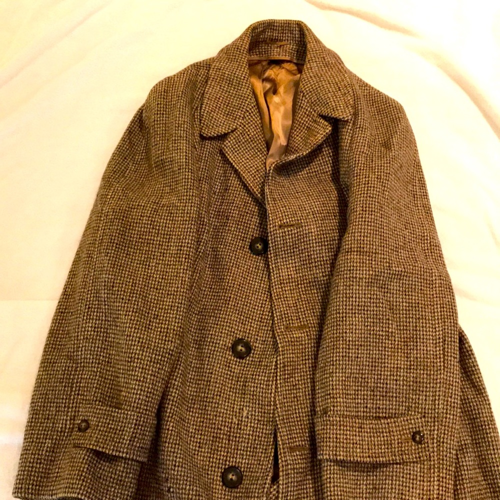 Vintage Harris Tweed trench coat Holmes style